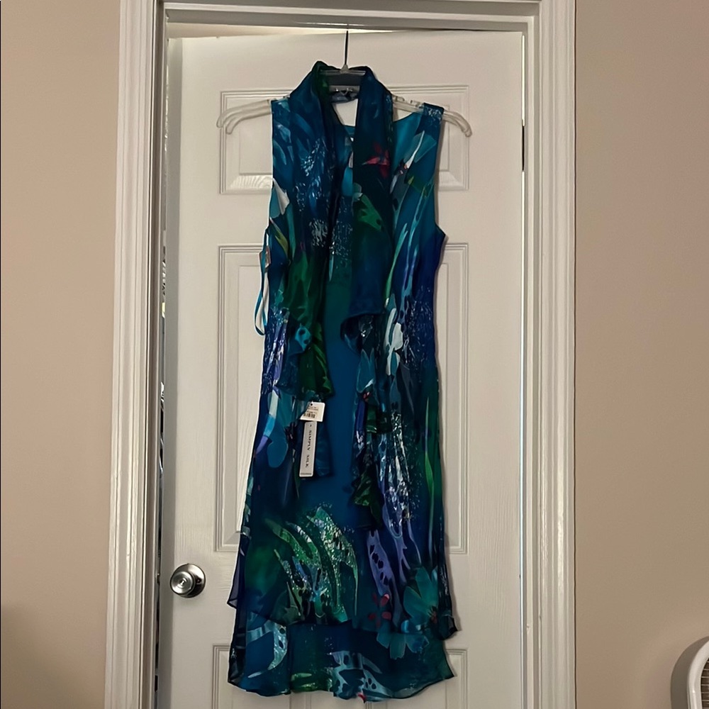 Blue and Green Sea themed Wedding Guest Dress